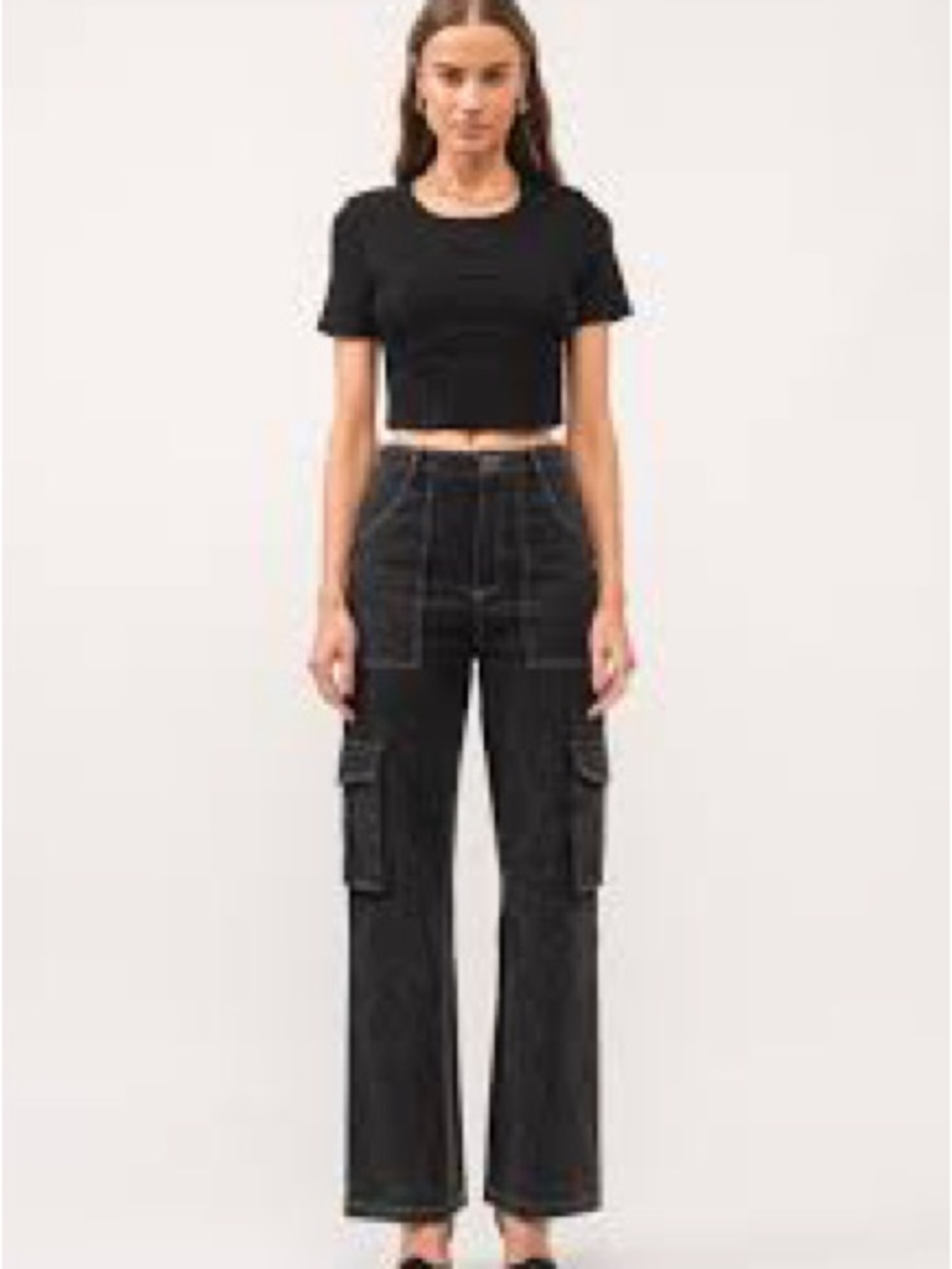 Zara Cargo Jeans with Branded Waist Label